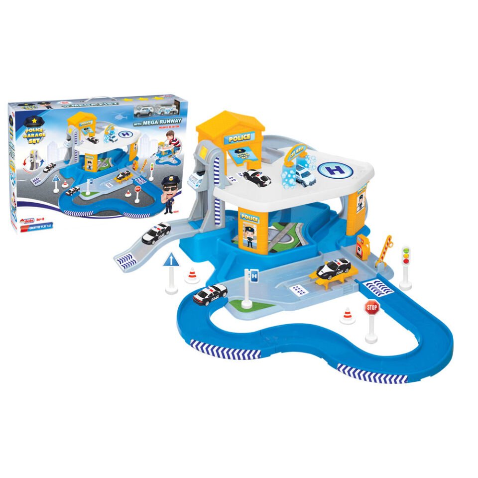 2 KATLI POLİS GARAJ SETİ MEGA PİST