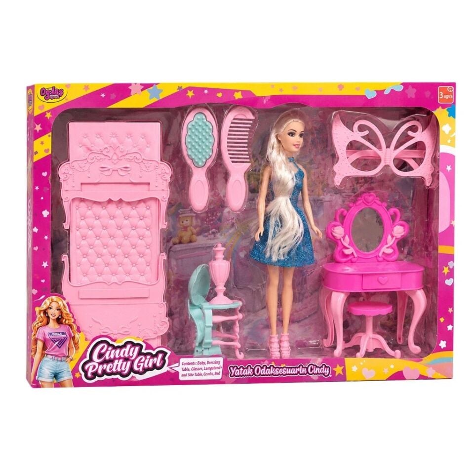 02469 CİNDY YATAKLI MAKYAJ MASALI SET KL.10