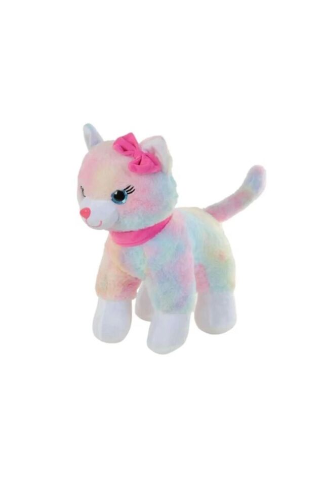 40 CM PEMBE TOKALI KEDİ PELUŞ KL.16