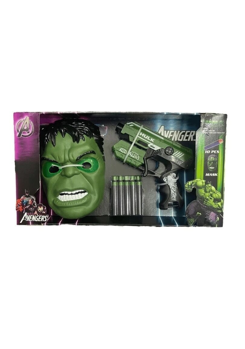 KUTUDA HULK MASKELİ NÖRF TABANCA SETİ KL.36