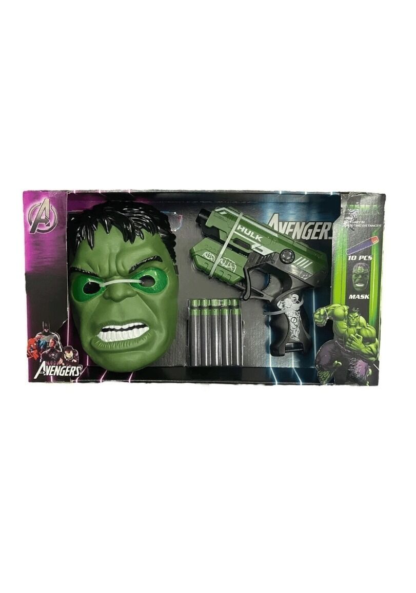 KUTUDA HULK MASKELİ NÖRF TABANCA SETİ KL.36