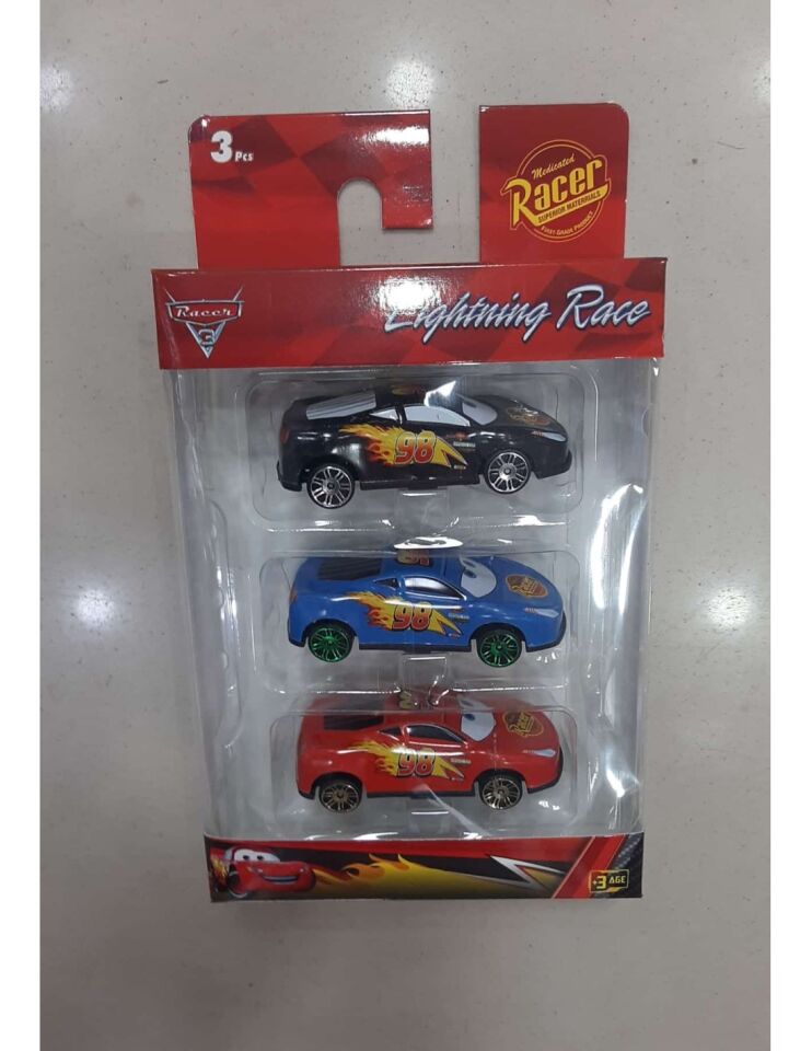 RACER 3 LÜ METAL ARABA SETİ KUTULU KL.96