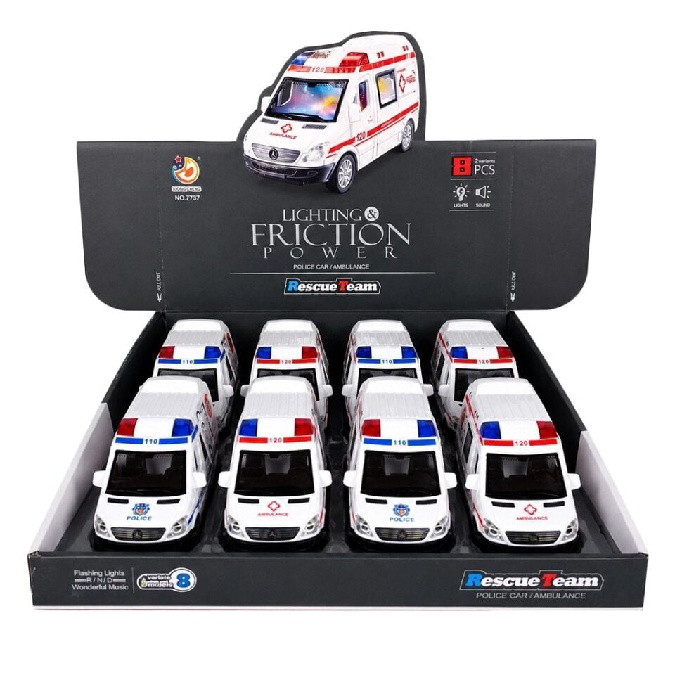 DİSPLAYDE SÜRTMELİ POLİS AMBULANS KAPILARI AÇILIR SESLİ PK:8 KL.72