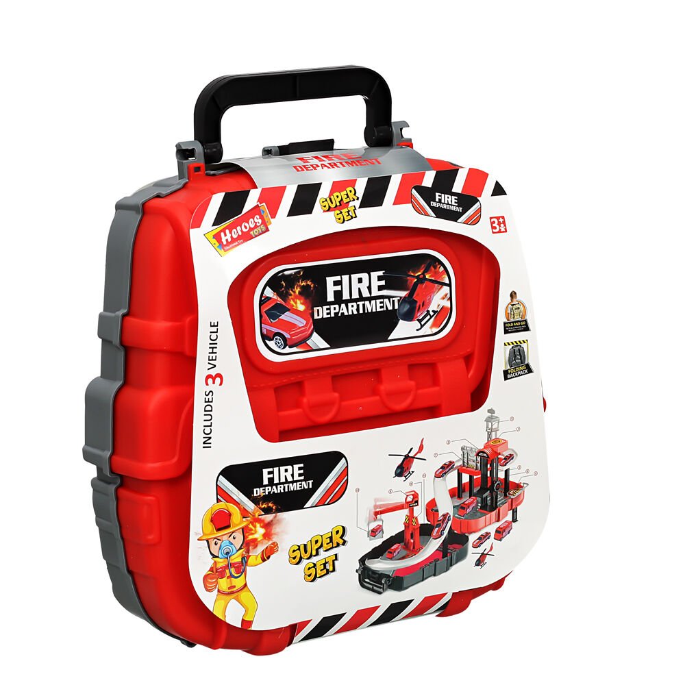 HEREOS TOYS ÇANTALI İTFAİYE SETİ ARABALI KL.12