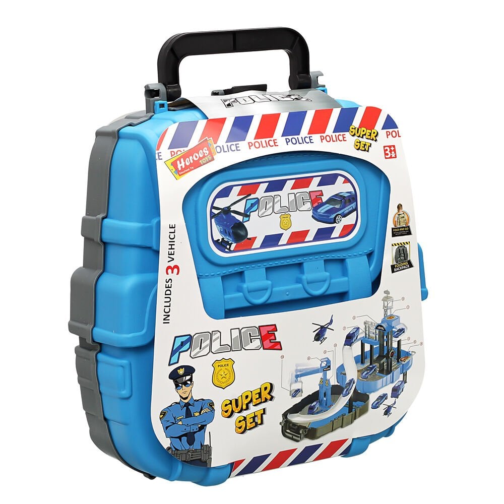 HEREOS TOYS ÇANTALI POLİS SETİ ARABALI KL.12