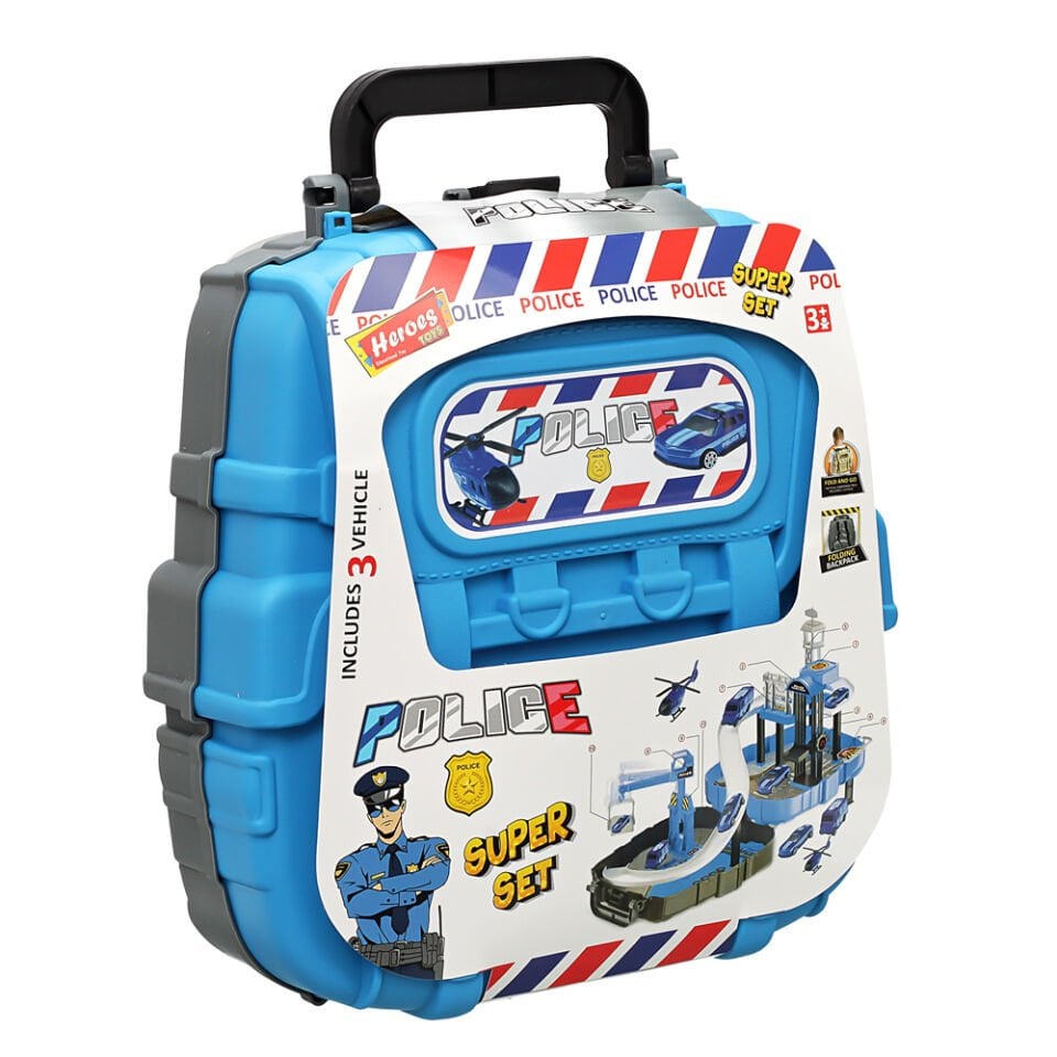 HEREOS TOYS ÇANTALI POLİS SETİ ARABALI KL.12