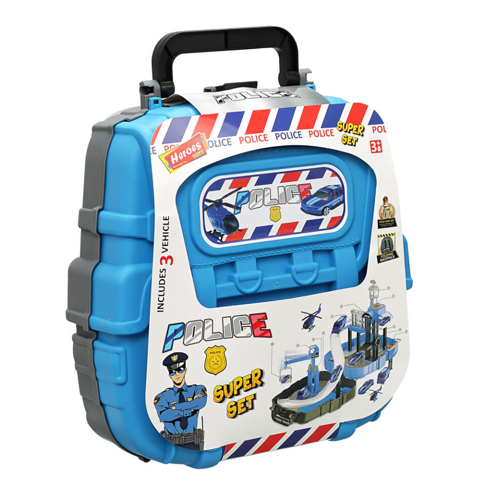 HEREOS TOYS ÇANTALI POLİS SETİ ARABALI KL.12