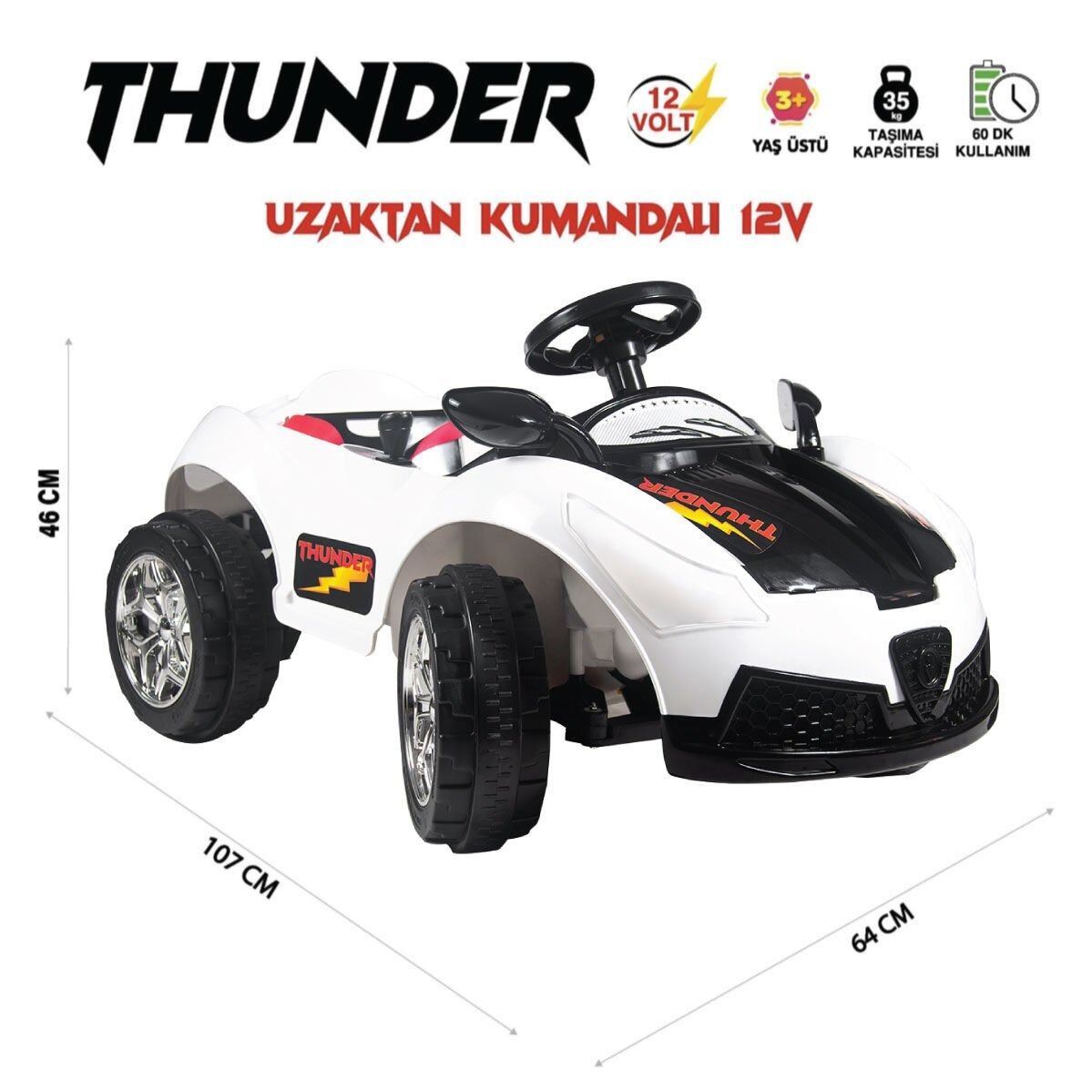 THUNTER IŞIKLI AKÜLÜ ARABA 12 V