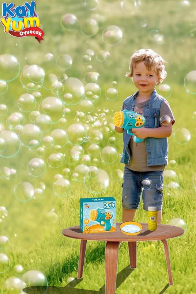 ÖRDEKLİ PİLLİ KÖPÜK TABANCASI MAVİ KL:36