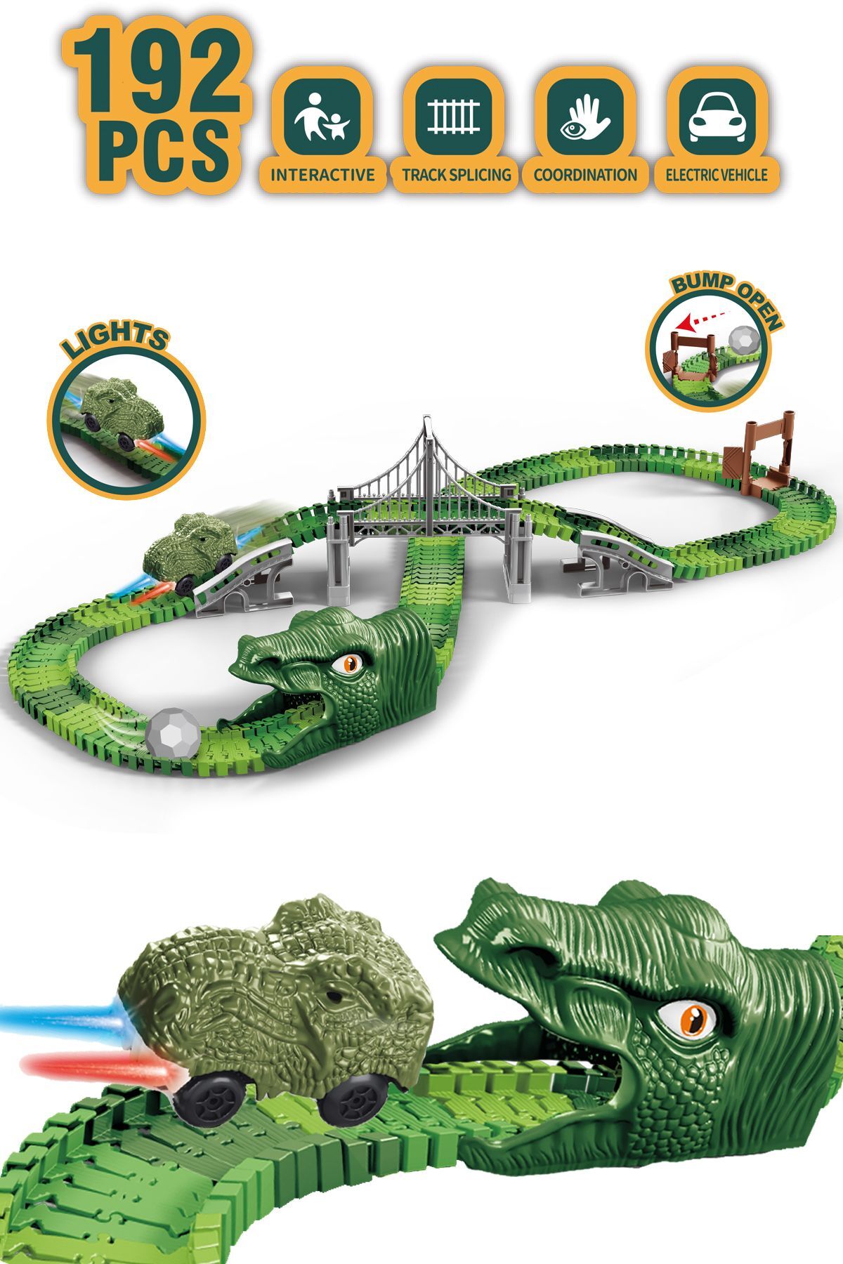 DİNO TRACKS YOL SETİ 192 PARÇA KL.16