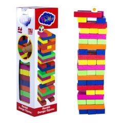KUTUDA RENKLİ AHŞAP JENGA DENGE OYUNU KL.24