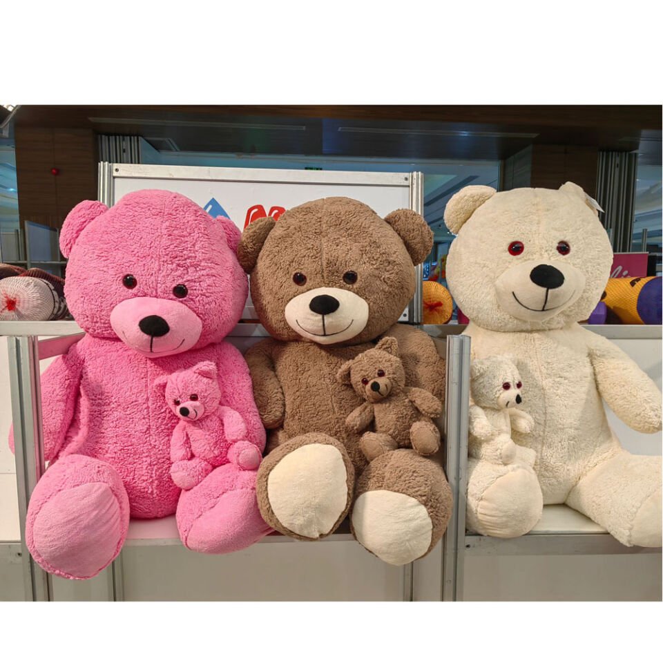 90 CM YAVRULU MİSKİN AYI