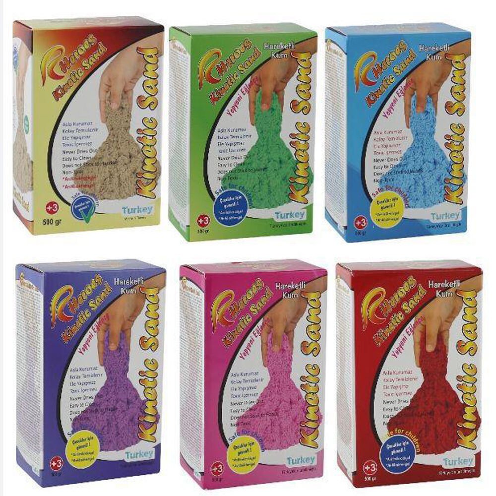 KUM-001 KÜÇÜK KUTUDA RENKLİ KİNETİK KUM (500GR)