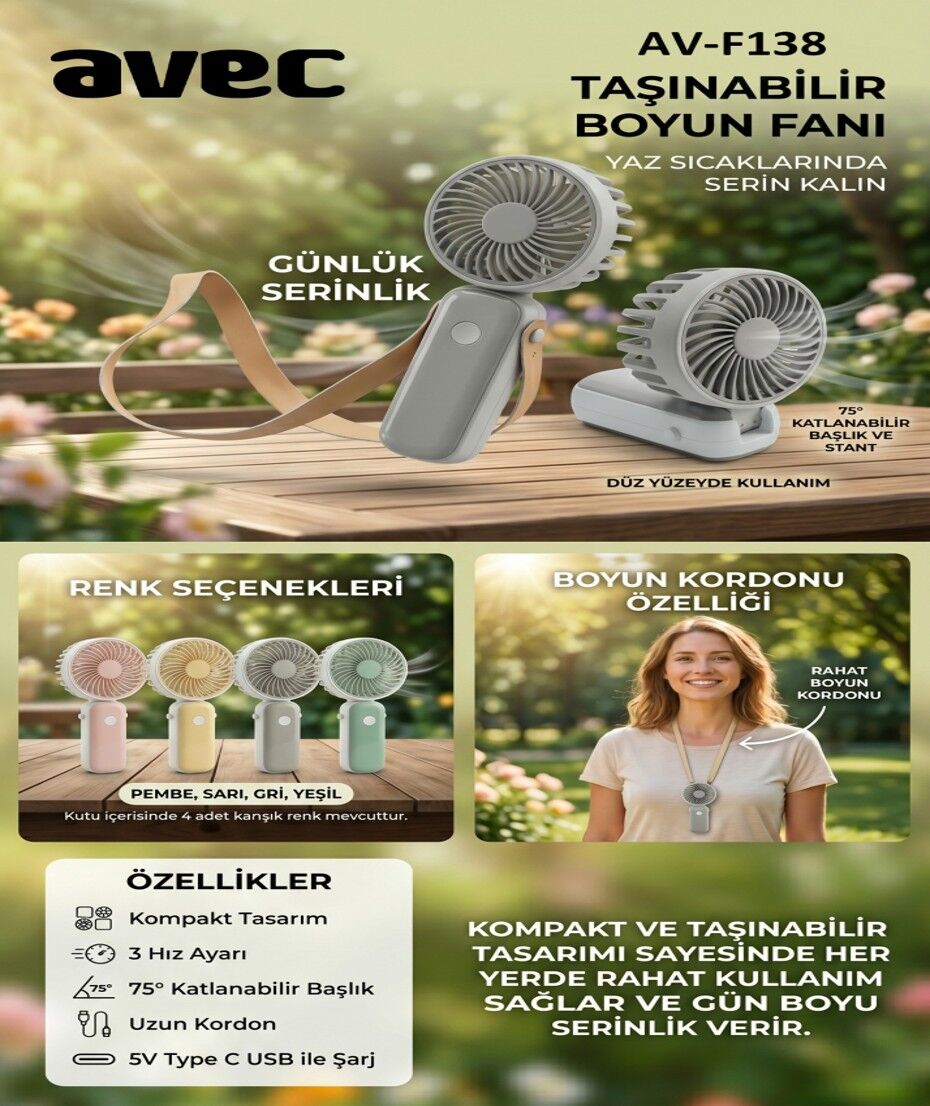AVEC MİNİ FAN BOYUN ASKILI KL.240