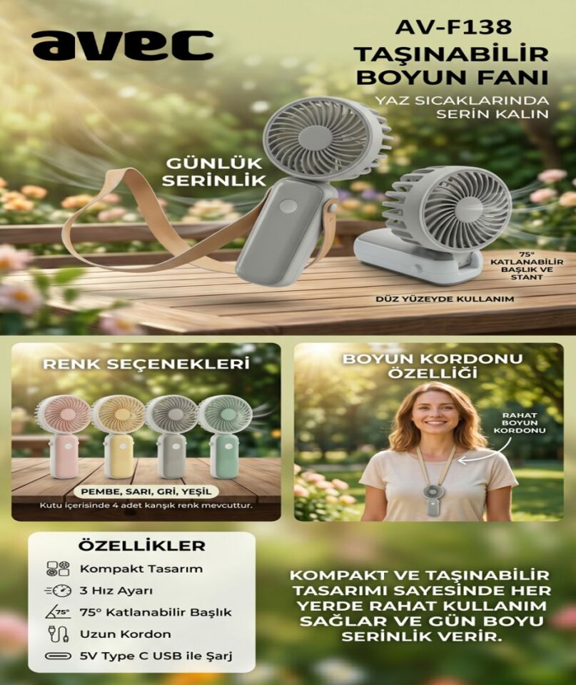 AVEC MİNİ FAN BOYUN ASKILI KL.240