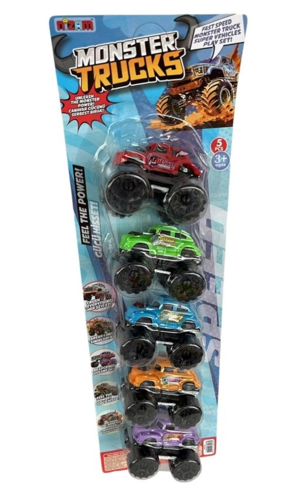 KARTELA 5 Lİ MONSTER ARABA KL.77