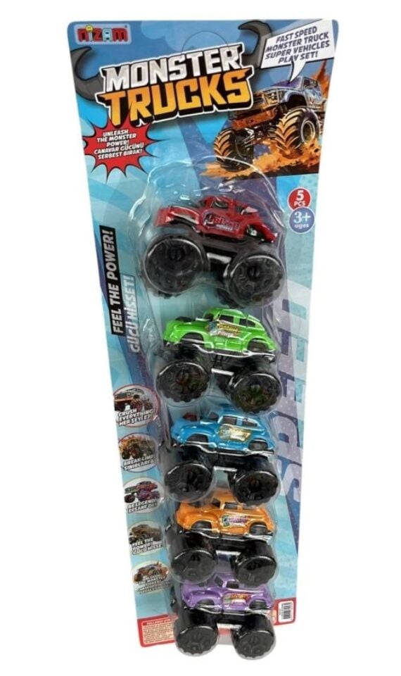 KARTELA 5 Lİ MONSTER ARABA KL.77