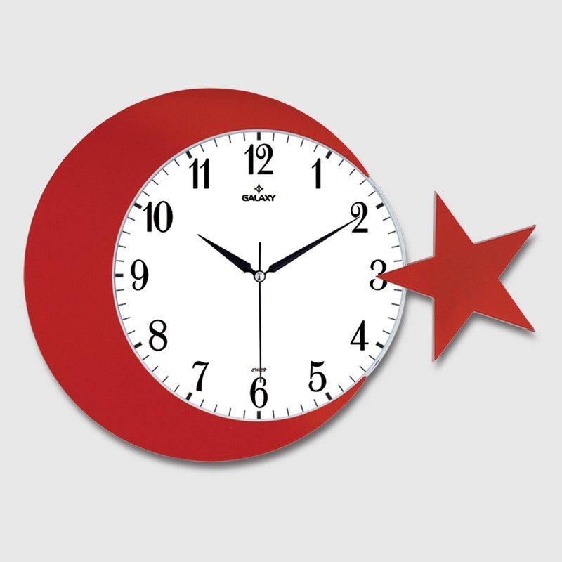 GALAXY DUVAR SAATİ AY YILDIZ