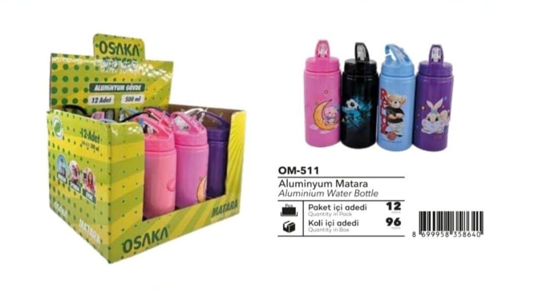 500 ML ALM AÇIK PİPETLİ MATARA PK:12 KL.96