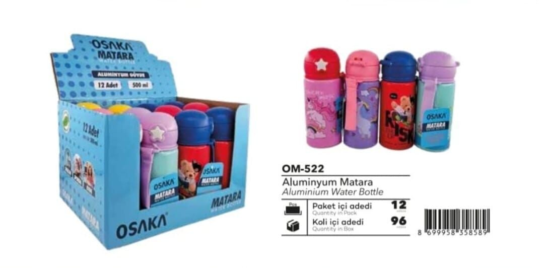 500 ML ALM. KAPAKLI PİPETLİ MATARA PK:12 KL.96