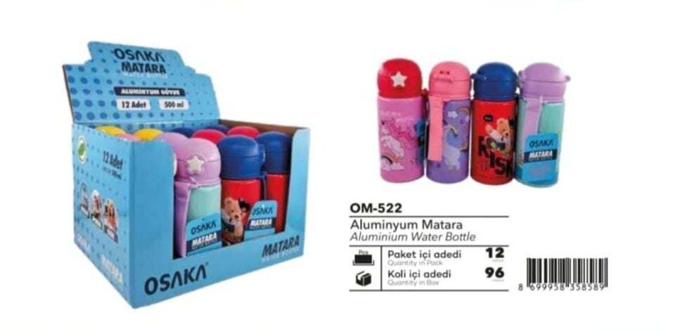 500 ML ALM. KAPAKLI PİPETLİ MATARA PK:12 KL.96