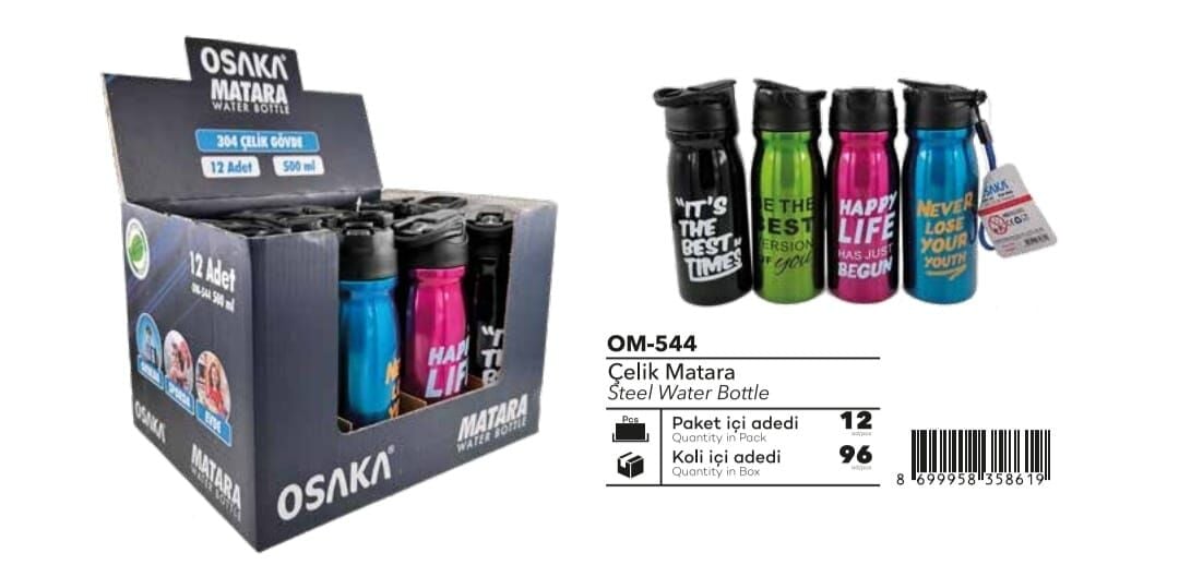 500 ML ÇELİK KAPAKLI PİPETLİ MATARA PK:12KL.96