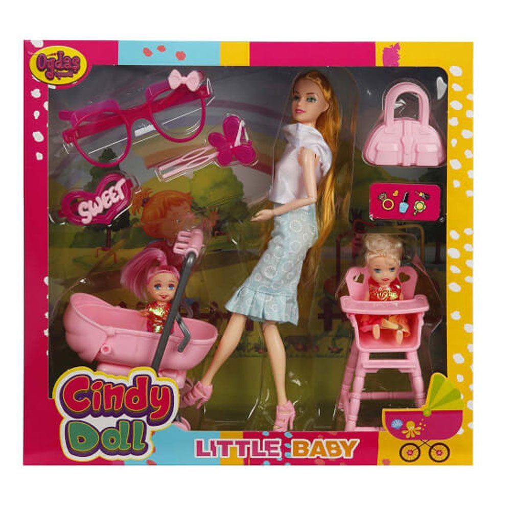 CİNDY DOLL PUSETLİ MAMA SANDALYELİ BEBEK 02456