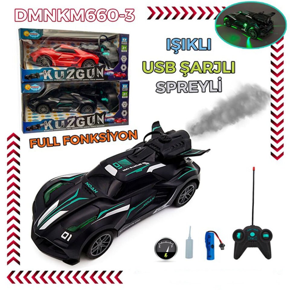 KUZGUN DUMAN ÇIKARAN ŞARJLI KUMANDALI ARABA KL.48