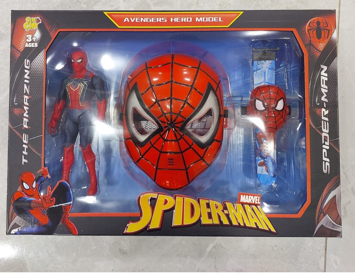 KUTULU SPİDERMAN MASKE VE SAATİ KL.24