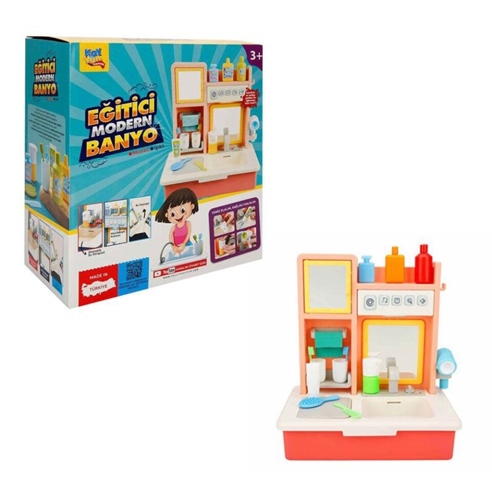 EĞİTİCİ SESLİ MODERN BANYO LAVABO PEMBE KL.8