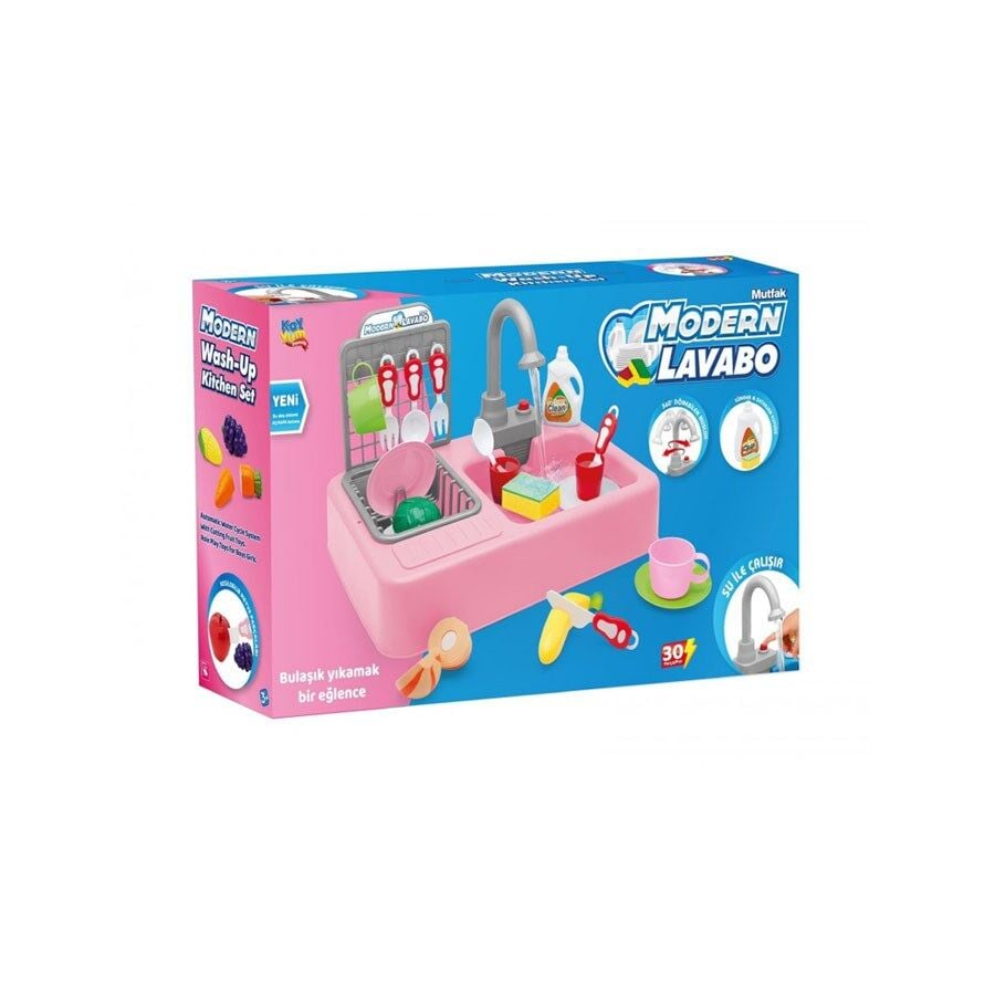 PİLLİ MODERN LAVABO BYK PEMBE KL.8