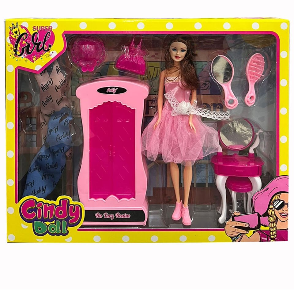 CİNDY DOLL DOLAPLI MAKYAJ MASALI BEBEK 02453 KL.12