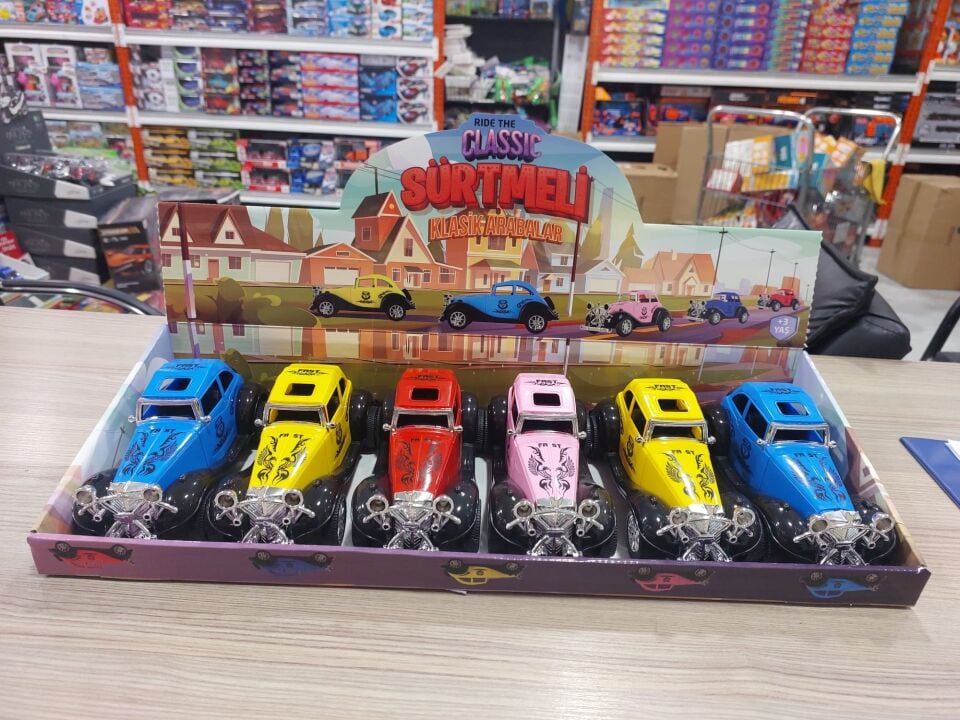 DİSPLAYDE 6 LI SÜRTMELİ KLASİK ARABA PK:6 KL.144