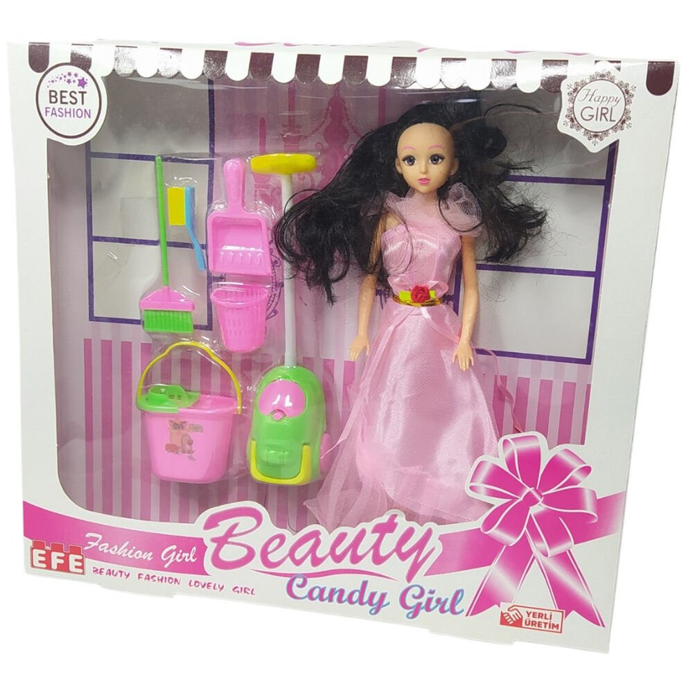 TEMİZLİK SETLİ CANDY GİRL BEBEK KL.48