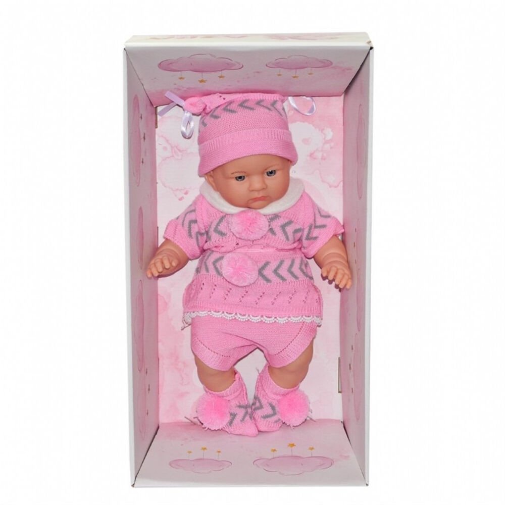 AZRA NEWBORN PEMBE- GRİ TRİKO ELBİSELİ KL:6