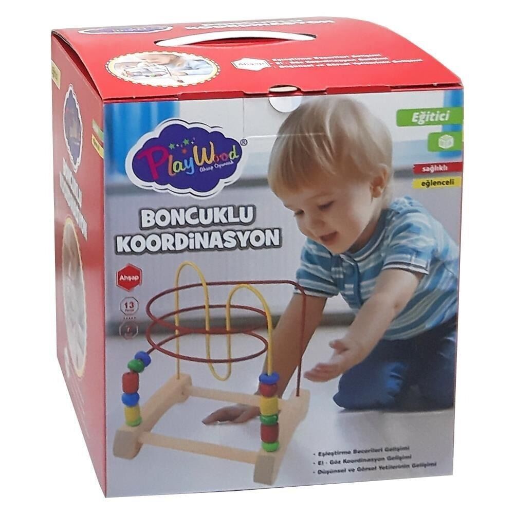 KUTUDA AHŞAP BONCUKLU KOORDİNASYON OYUNU KL.18
