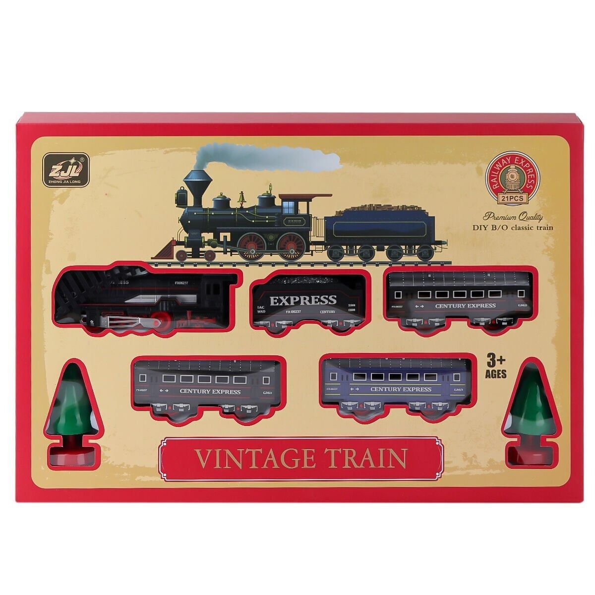 KUTULU VİNTAGE TRAİN 21 PARÇA PİLLİ TREN SETİ KL.18