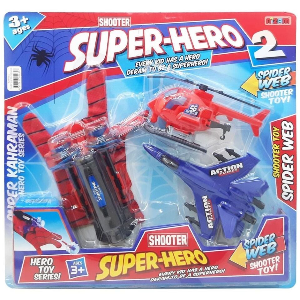 KARTELA SÜPER HERO UÇAKLI FIRLATICI SET KL.64