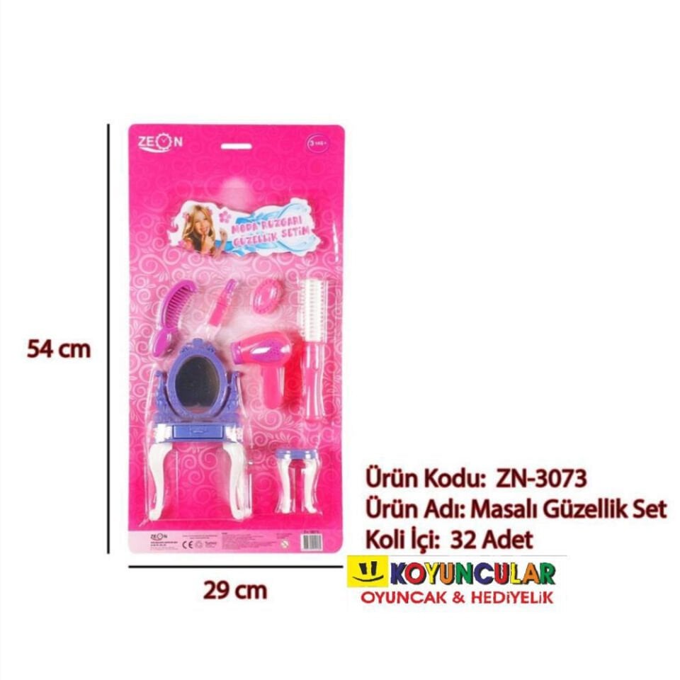 KARTELA MASALI GÜZELLİK SETİ ZEON  ZN-3073 KL.32