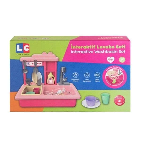 LC PİLLİ LAVABO SETİ İNTERAKTİF - PEMBE KL.12