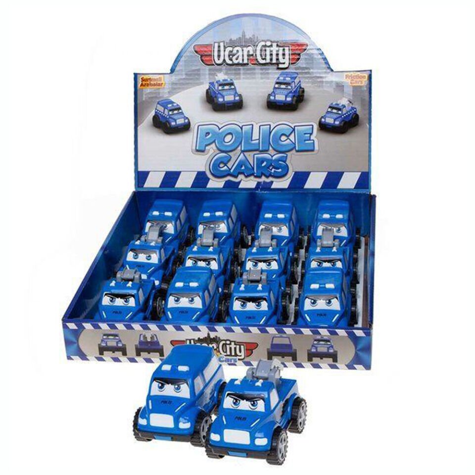 UÇAR CİTY POLİS ARABASI SÜRTMELİ 12PCS