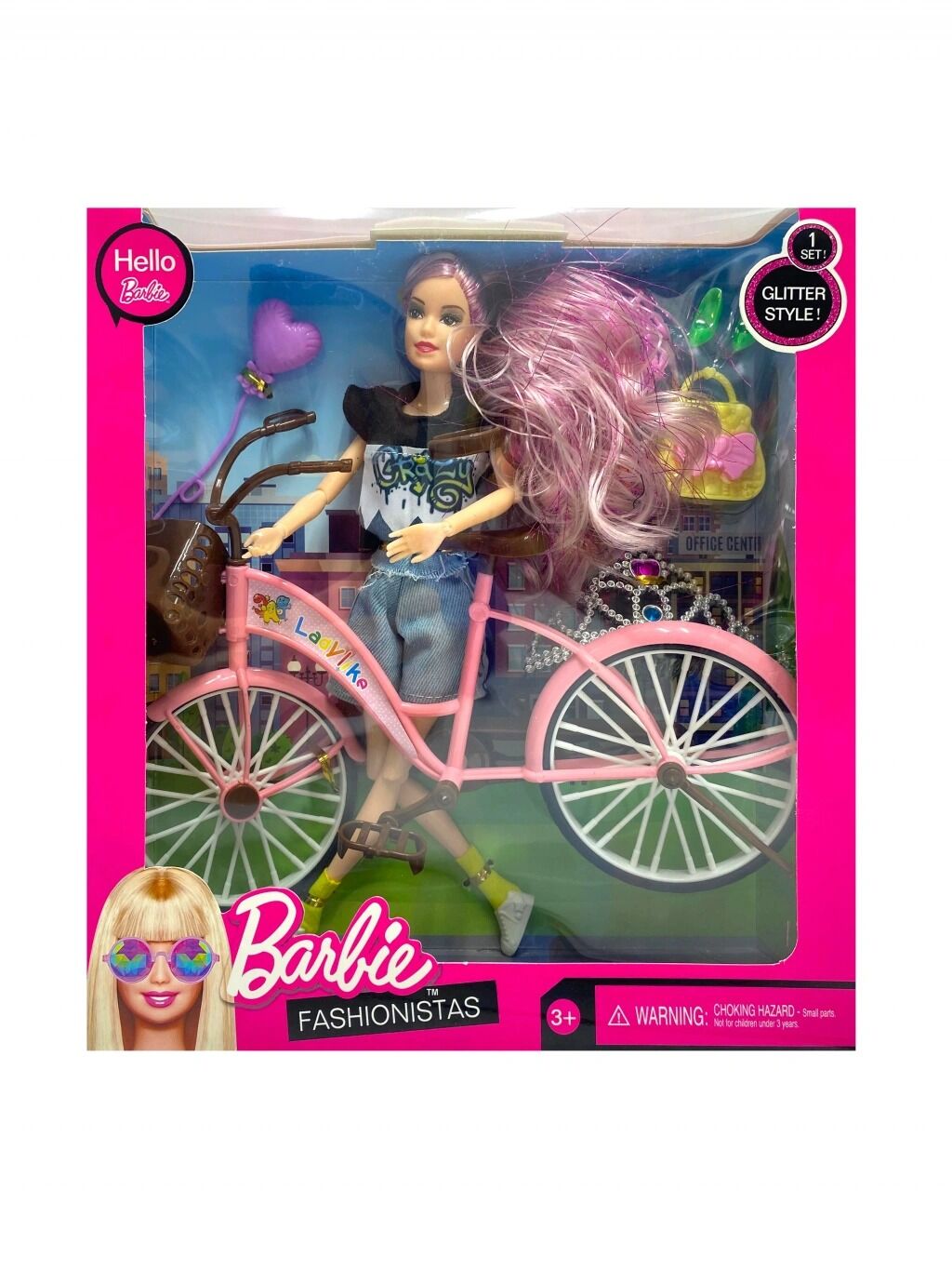 KUTUDA BİSİKLETLİ BARBİE BEBEK SETİ KL.24