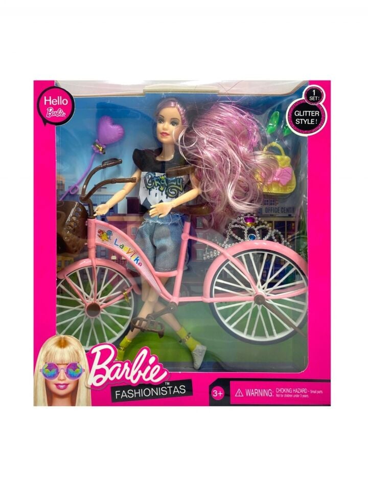 KUTUDA BİSİKLETLİ BARBİE BEBEK SETİ KL.24