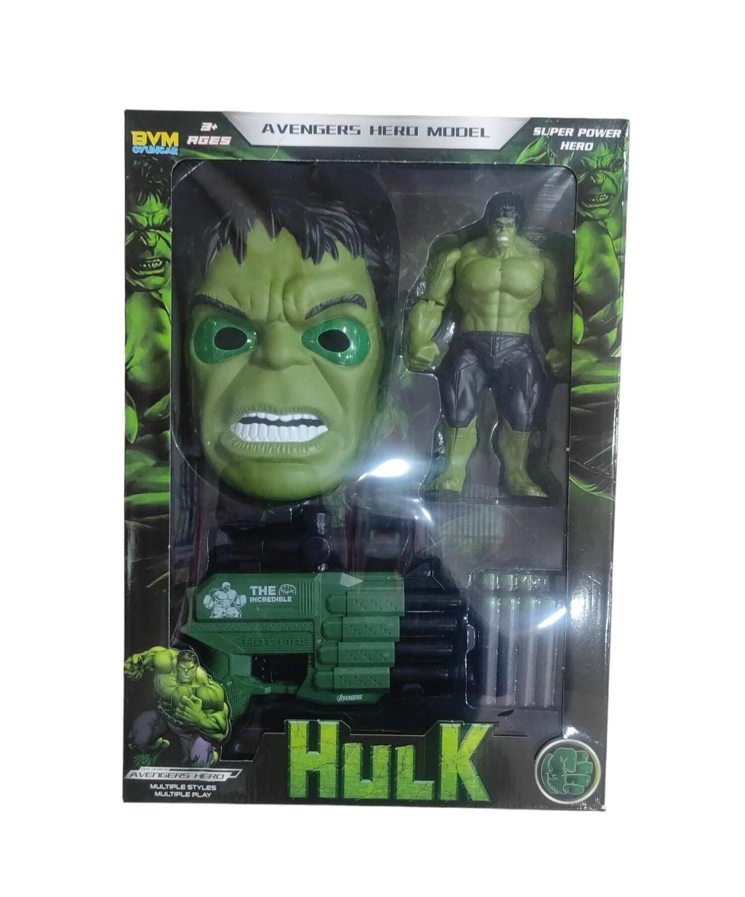 KUTULU MASKELİ HULK NÖRF TABANCA SETİ KL.24