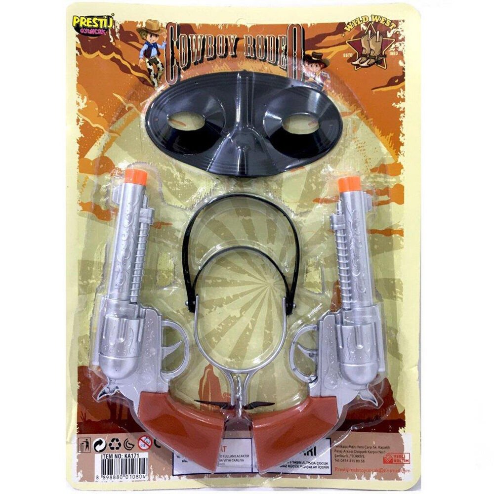 KARTELALI 2 SİLAHLI MASKELİ KOVBOY SETİ KL.144